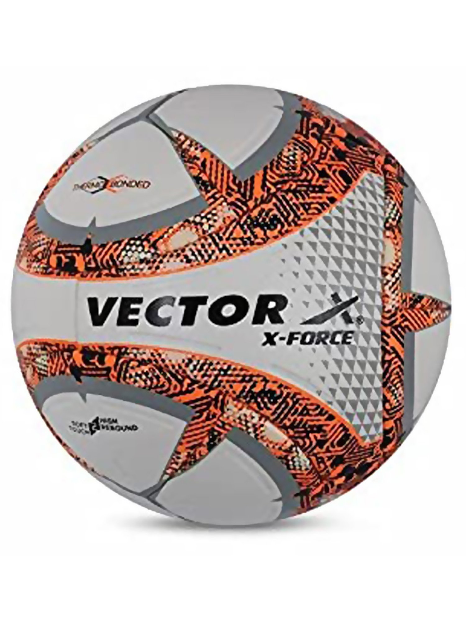Vector X Thermo Bonded X-FORCE Dotted Grain PU Textured Football (White & Orange) Size - 5