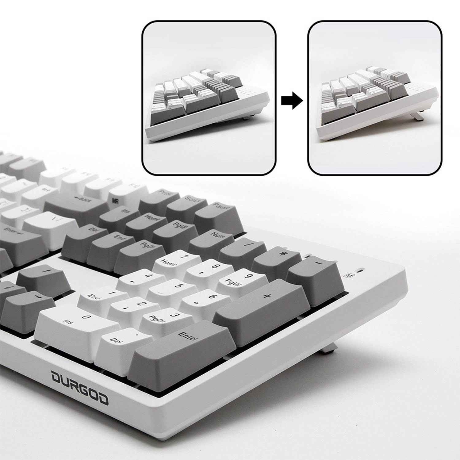 DURGOD K320 87-Key Mechanical Keyboard [Cherry MX Silver Switches] NKRO Anti-ghosting Gaming Keyboard for Gamer/Typist/Office- QWERTY-Layout