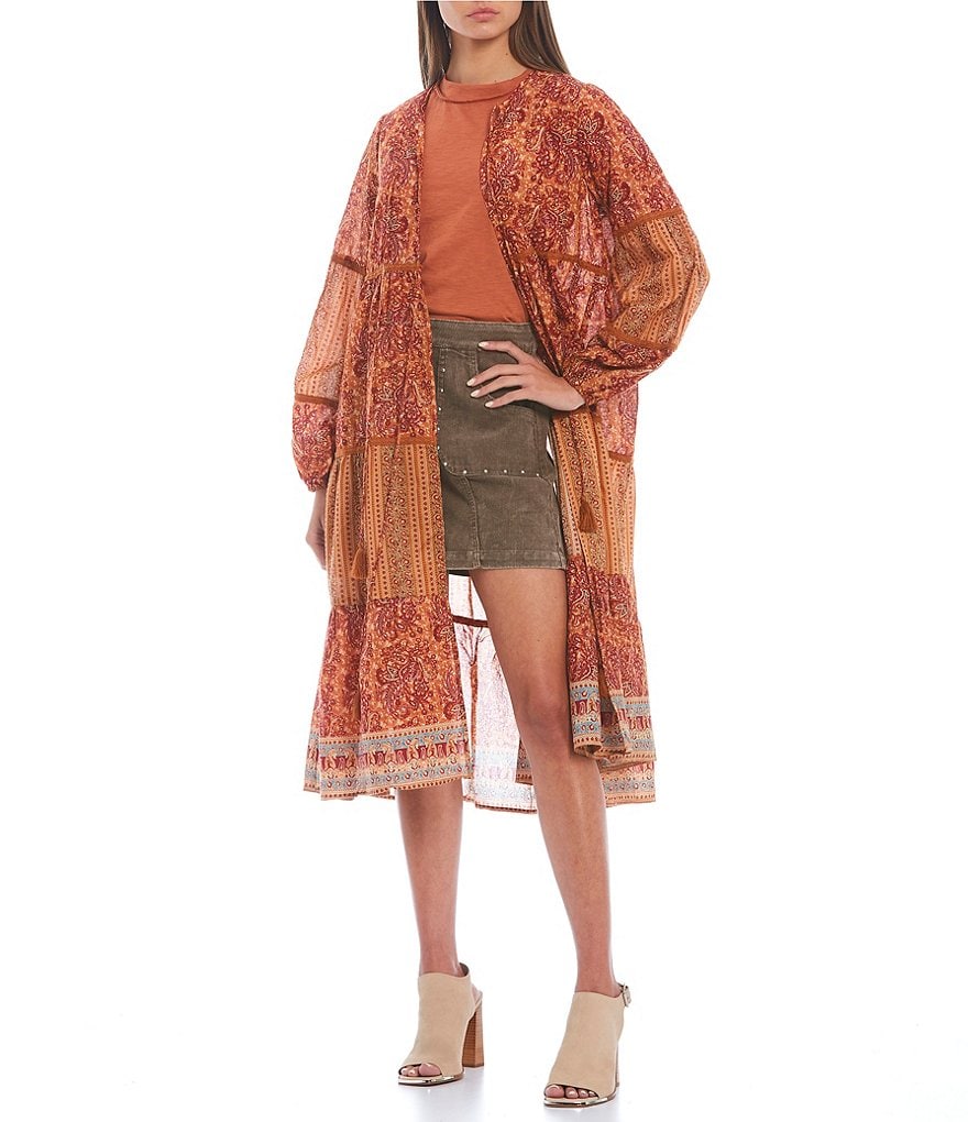 C&V Chelsea & Violet Mid Rise Studded Corduroy Mini Skirt