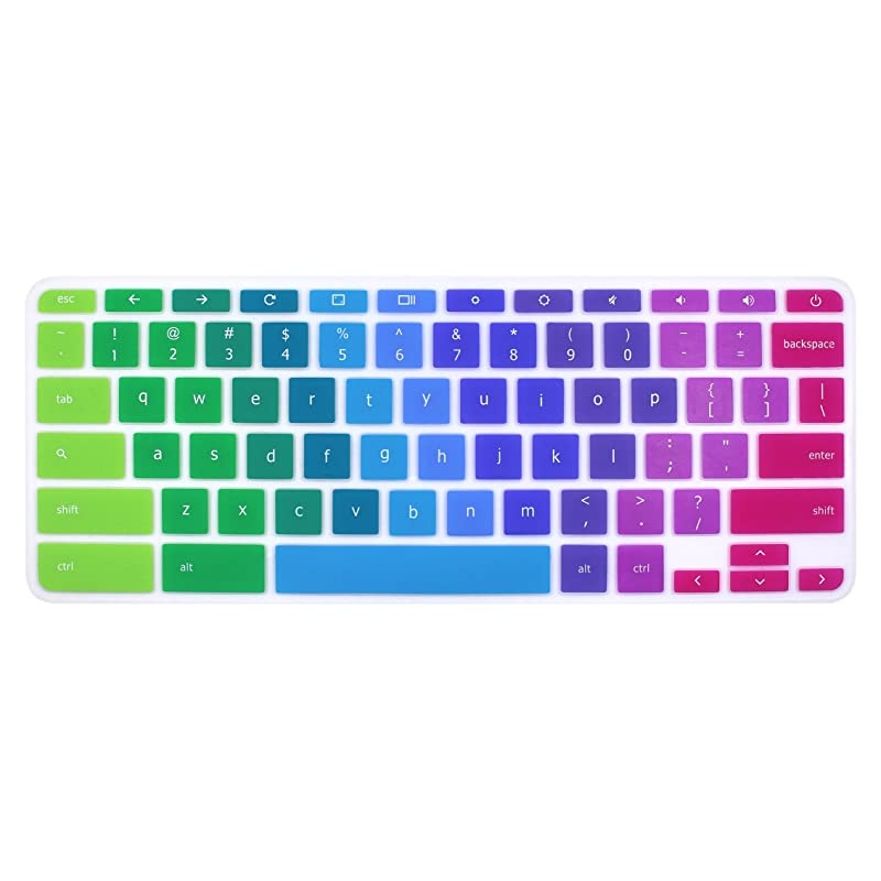 Keyboard Cover Skin for 11.6" Lenovo Chromebook C330, 11.6" Lenovo Flex 11 Chromebook, 11.6" Lenovo Chromebook N20 N21 N22 N23 100e 300e 500e, 14" Lenovo Chromebook N42 N42-20 - Rainbow