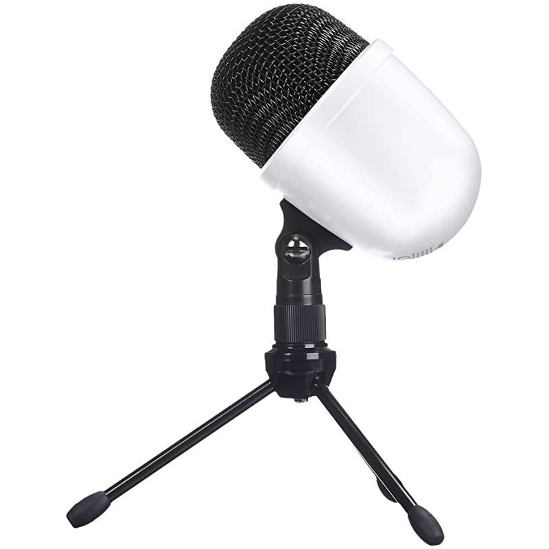 Desktop Mini Condenser Microphone With Tripod White