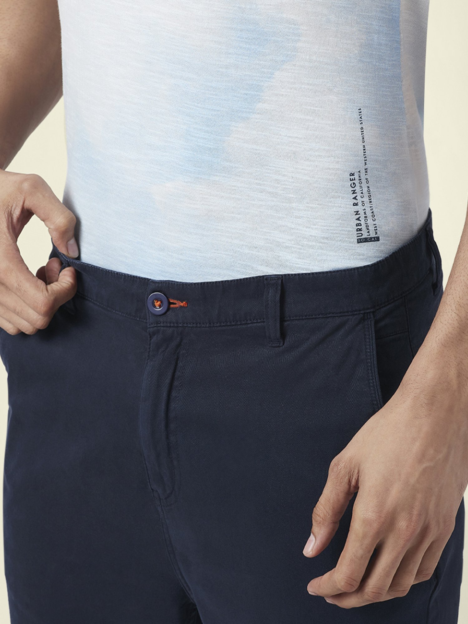 WES Casuals by Westside Olive Relaxed-Fit Mid-Rise Cotton Blend Joggers