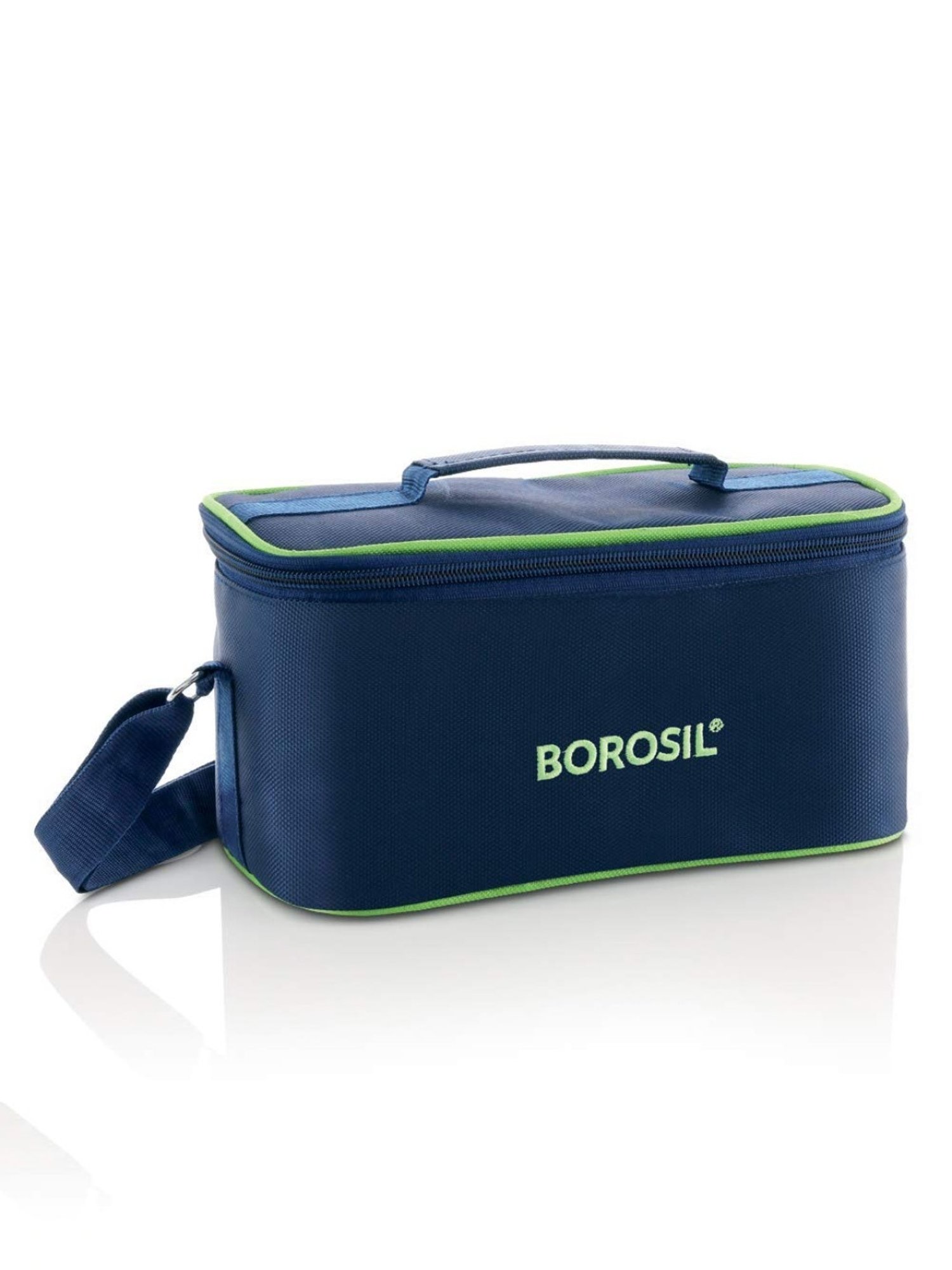 Borosil Blue Glass Leak Proof Lunch Box with Bag (320 ml)