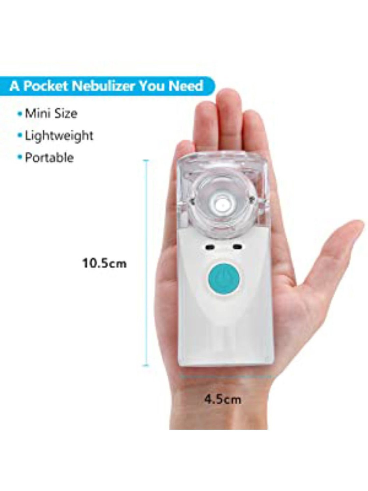 MCP VK-8201 Portable Ultrasonic Mesh Nebulizer (White)