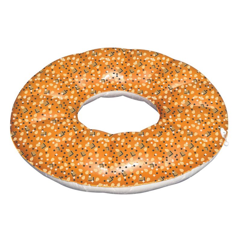 Swimline 48 Inch Inflatable Everything Bagel Swimming Pool Float Tube + 12V Pump