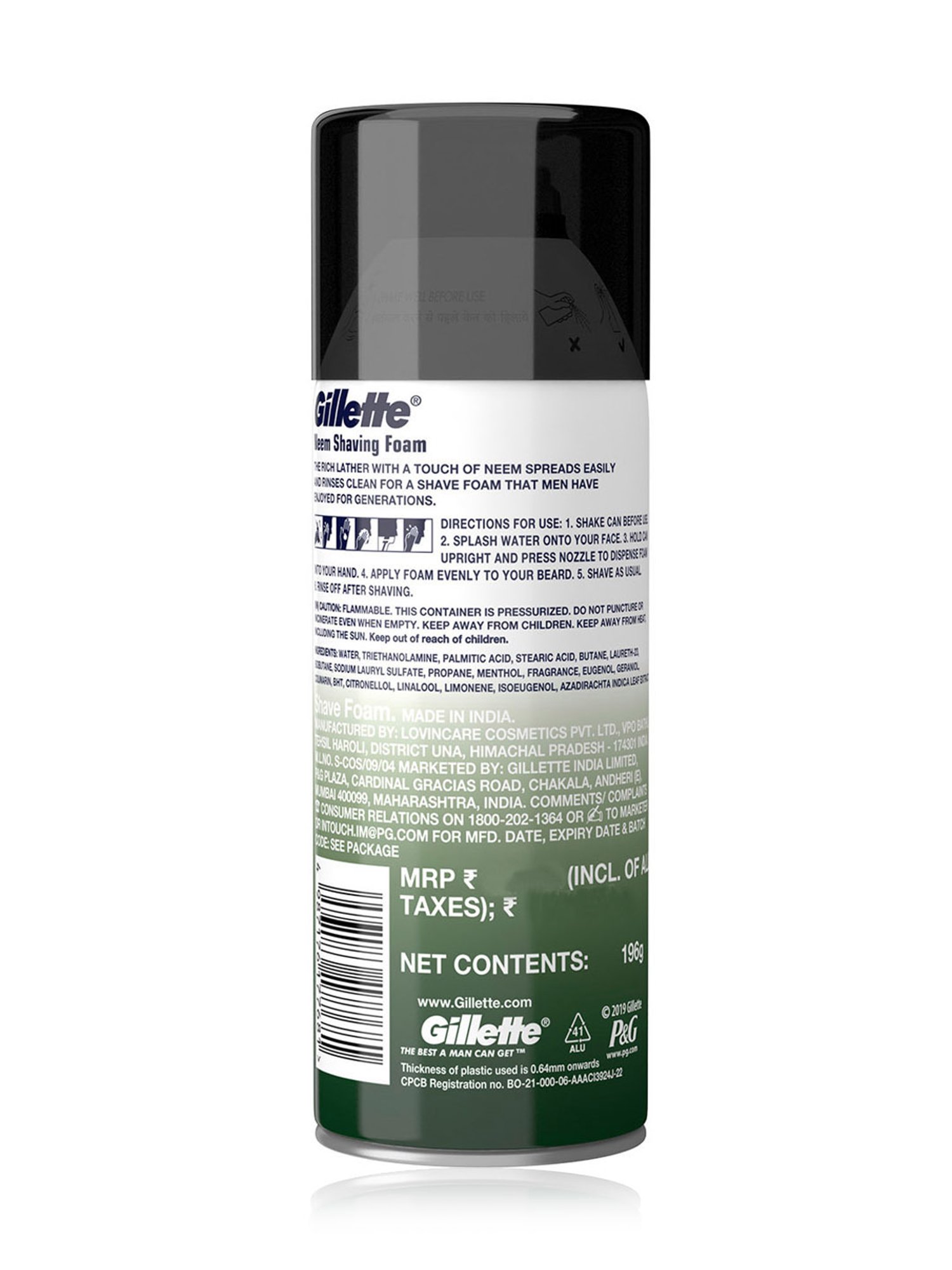 Gillette Pre Shave Foam Neem - 196 gm