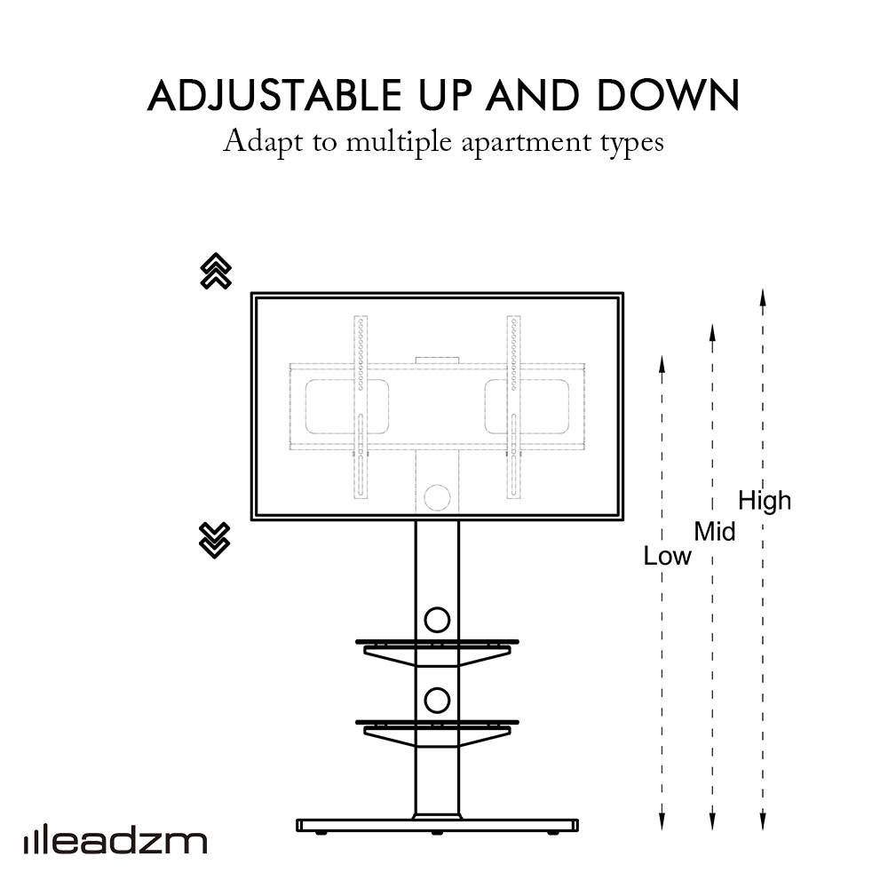 Universal Floor TV Stand Swivel Mount for 32 37 40 42 46 47 50 55 60 65 IN TVs
