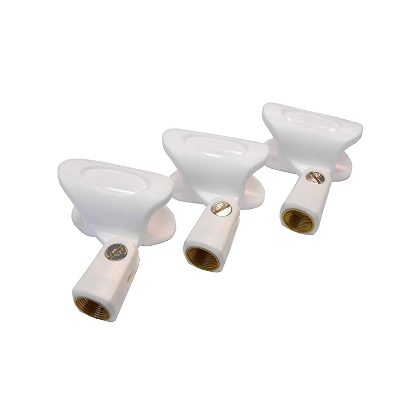 S4110 3-PK White Wireless Microphone Holders Clips