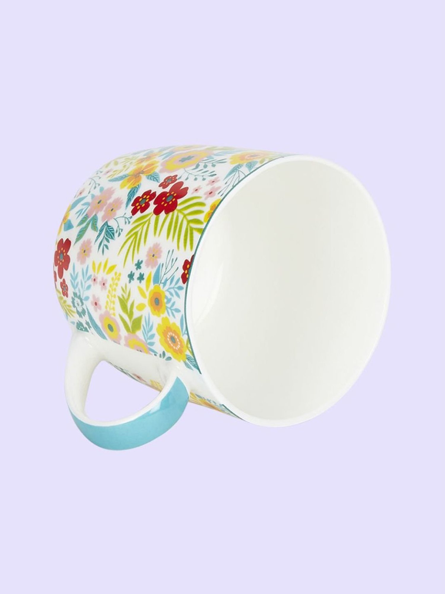 Living Scapes by Pantaloons Multicolor Bone China Tea Coffee Mugs (0.18 L)