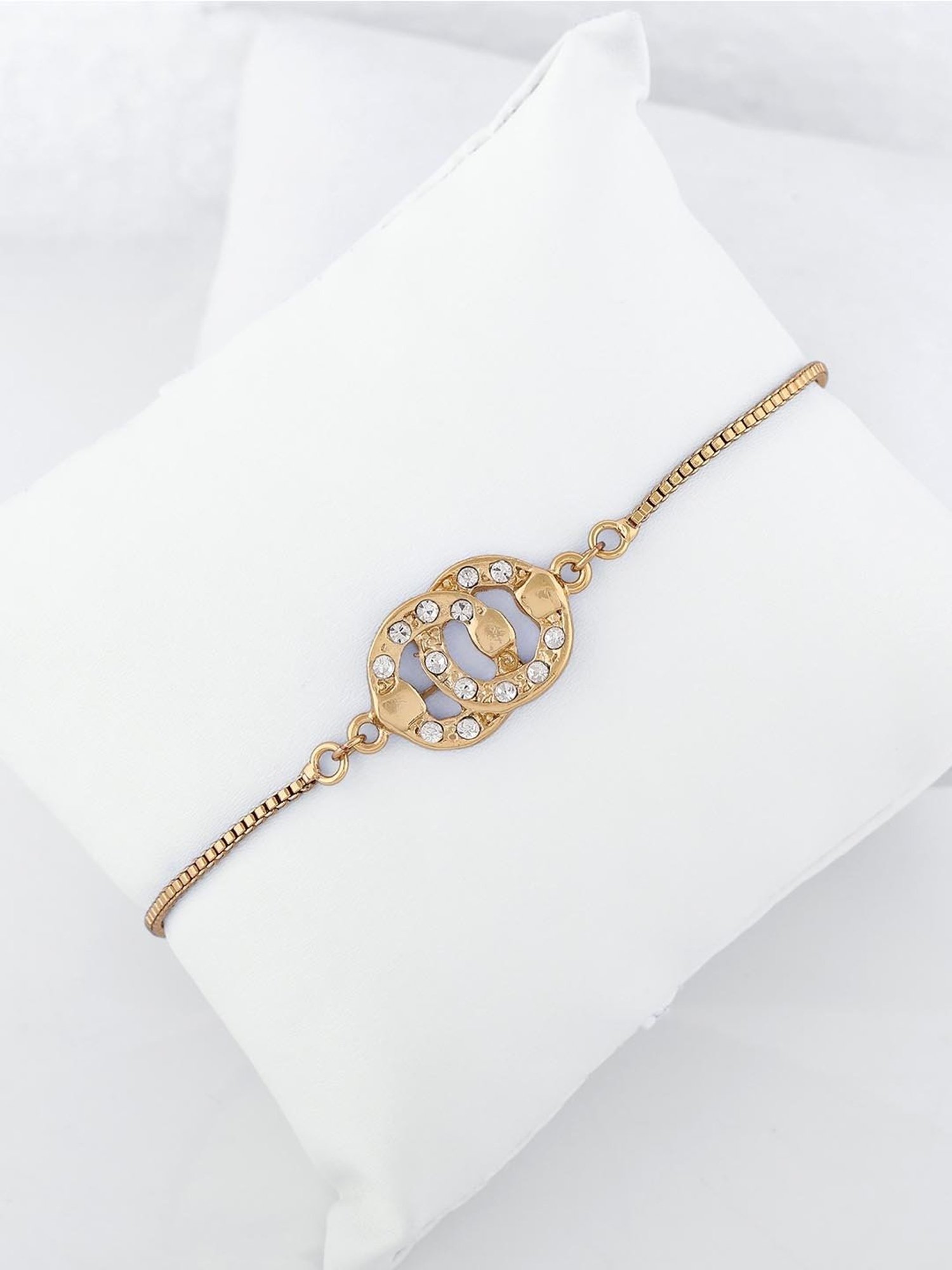 Estele Gold-Plated Sacred Bond Bracelet with Austrian Crystals for Women