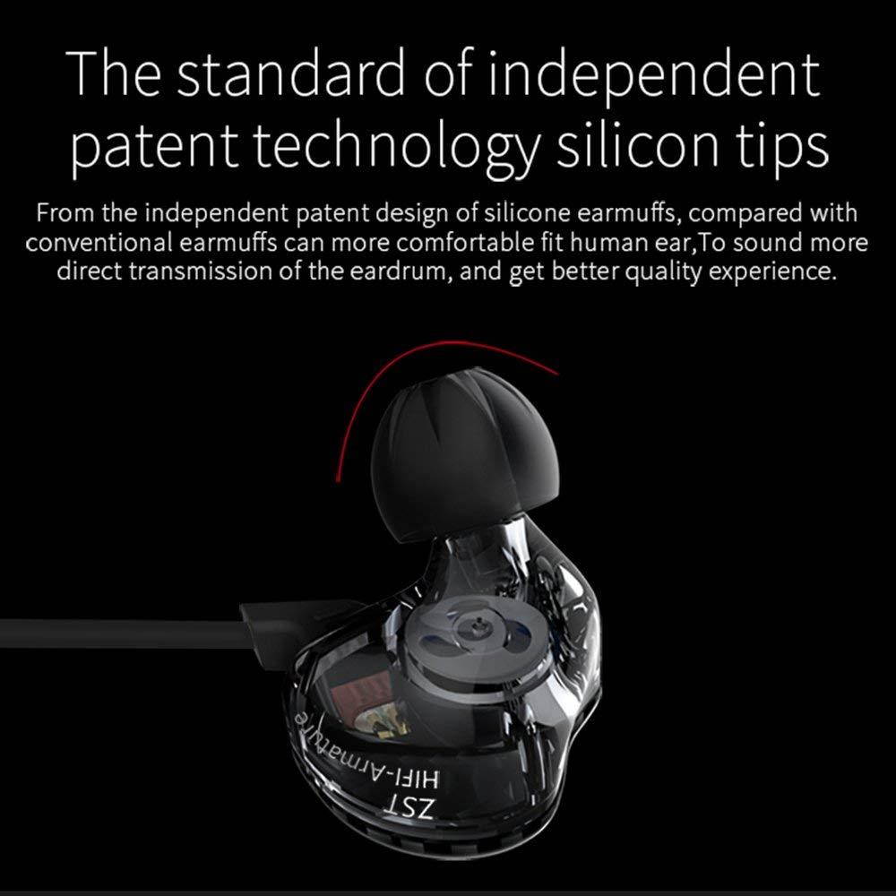 KZ ZST Dynamic Hybrid Dual Driver In Ear Earphones (Black With Mic)