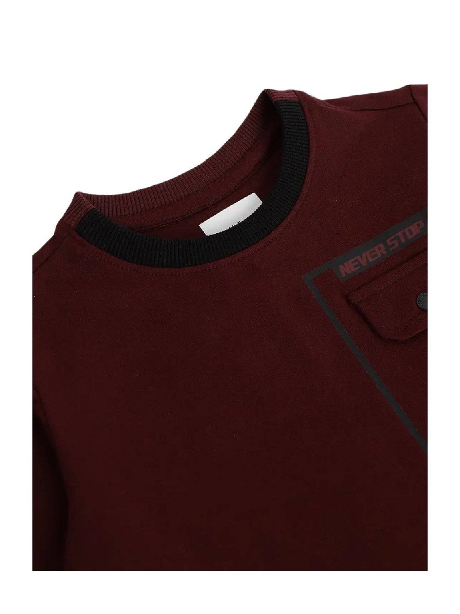 Blue Giraffe Kids Burgundy Color Block  T-Shirt