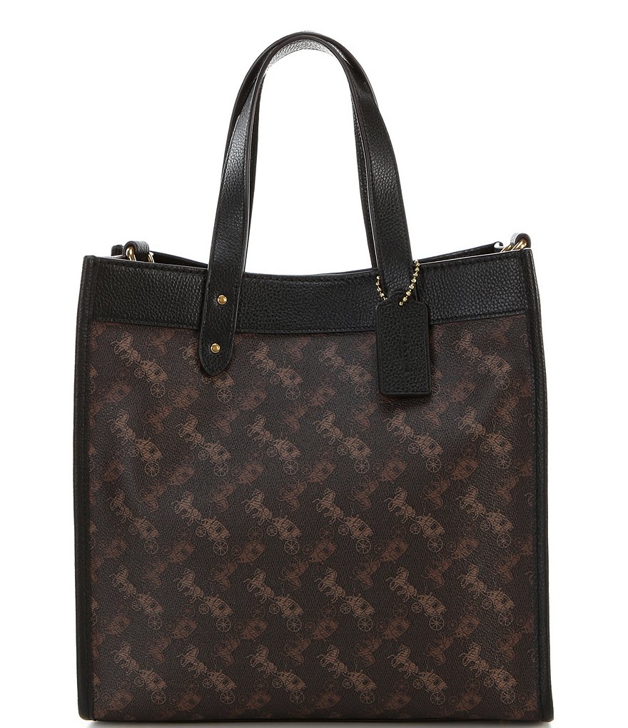 COACH Signature Horse and Carriage Coated Canvas Field Tote Bag