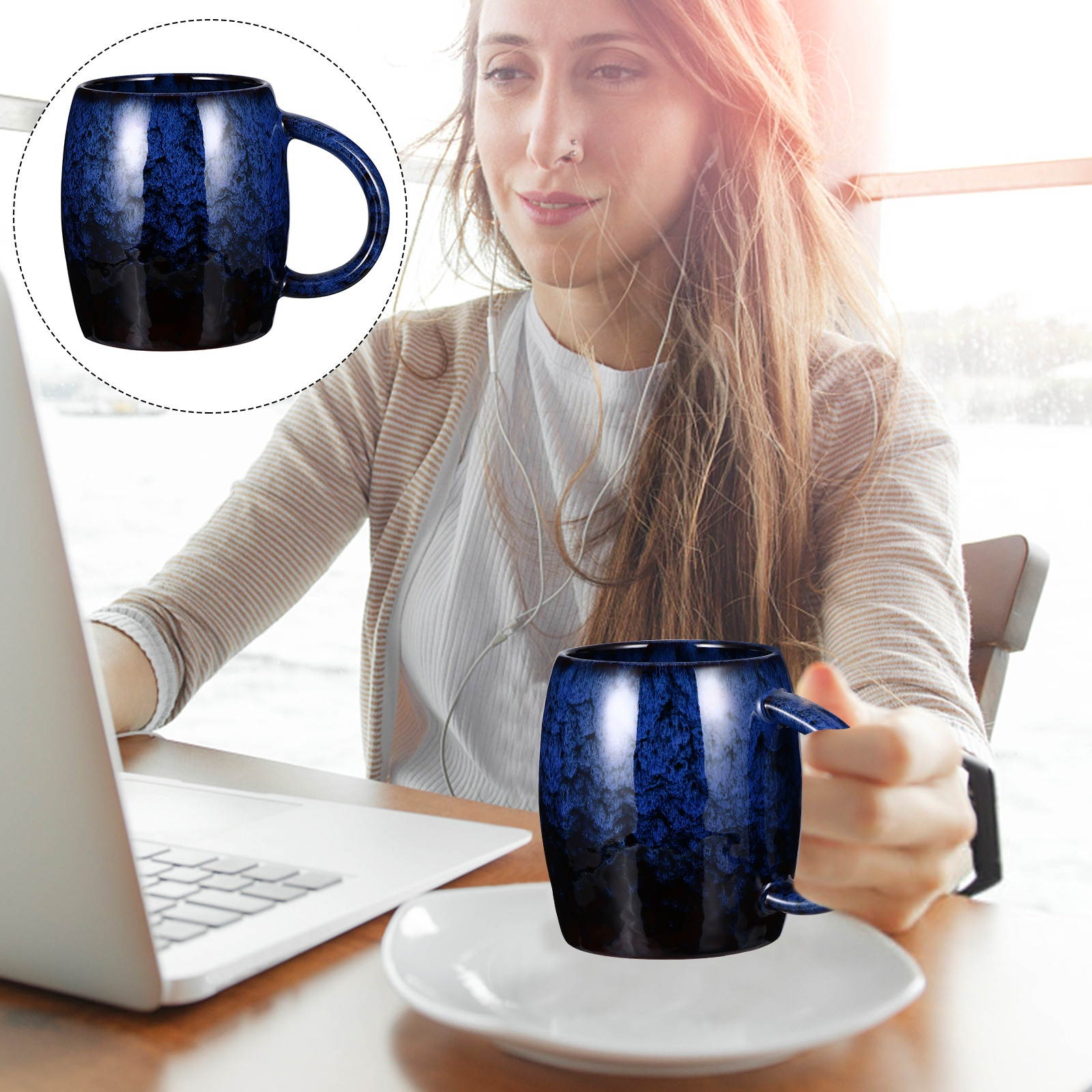 Retro Water Mug Practical Office Ceramic Cup Household Coffee Cup Water Cup