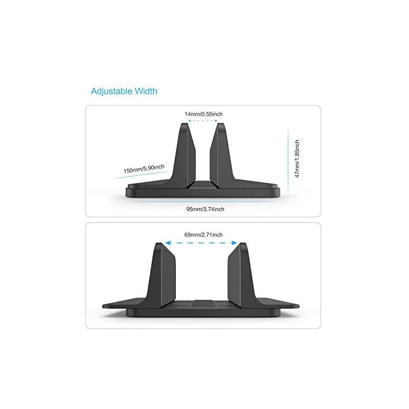 Vertical Laptop Stand Holder,  Desktop Aluminum MacBook Stand with Adjustable Dock Size, Fits All MacBook, Surface, Chromebook and Gaming Laptops (Up to 17.3 inches), Black