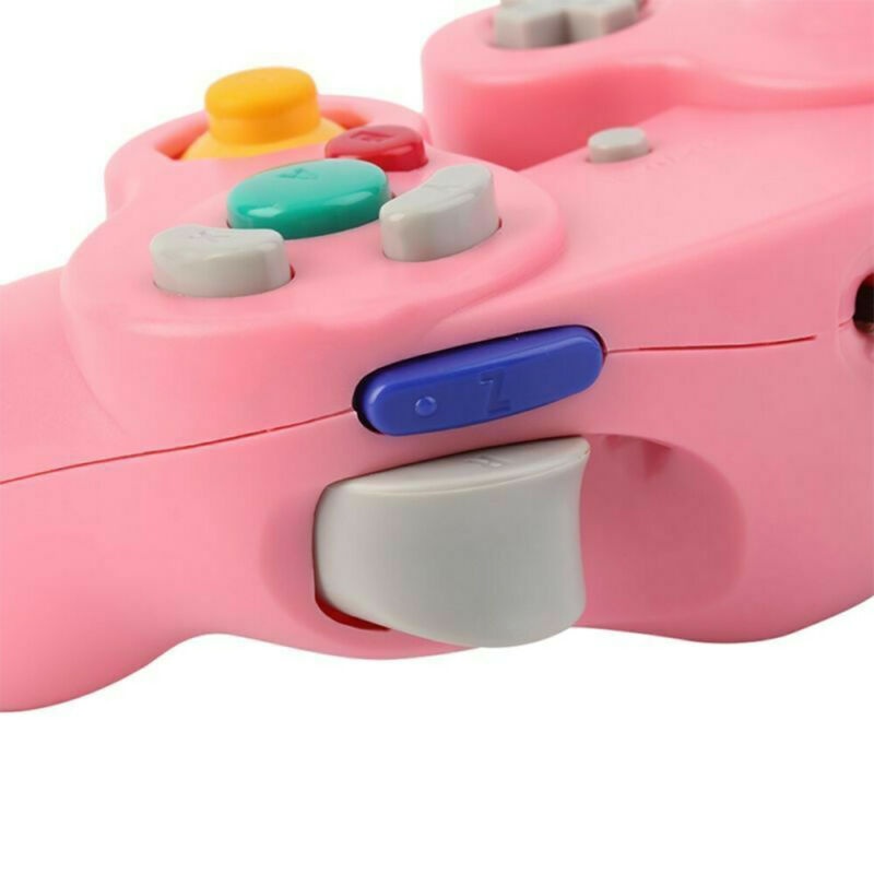 Vicabo HY-5101 Wired NGC Game Controller for Gamecube, Single-point Vibration Gamepad, for PC / Windows / MAC - Pink