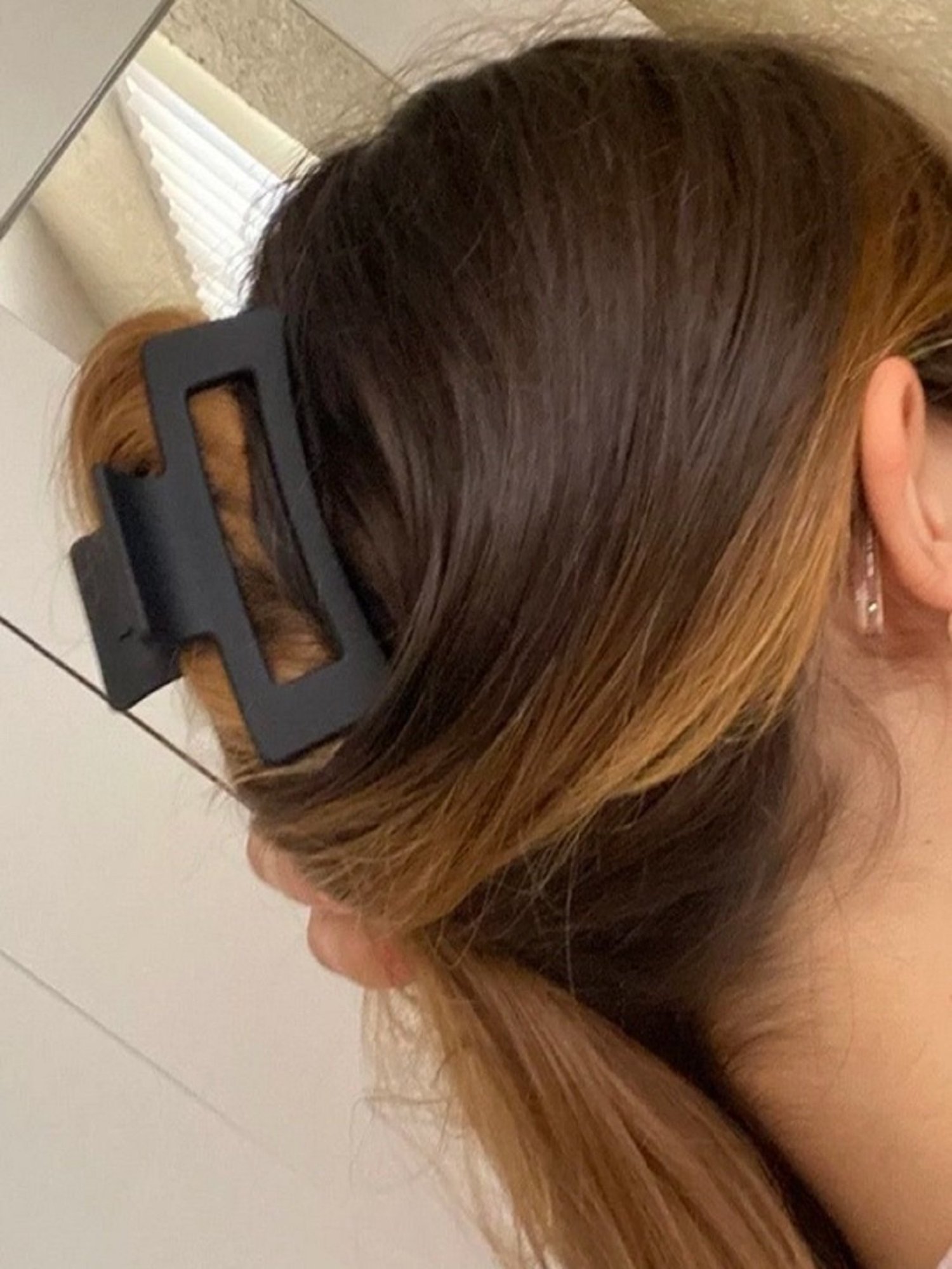 OOMPH Black Large Big Rectangle Hair Claw Hair Clip Stylish Latest