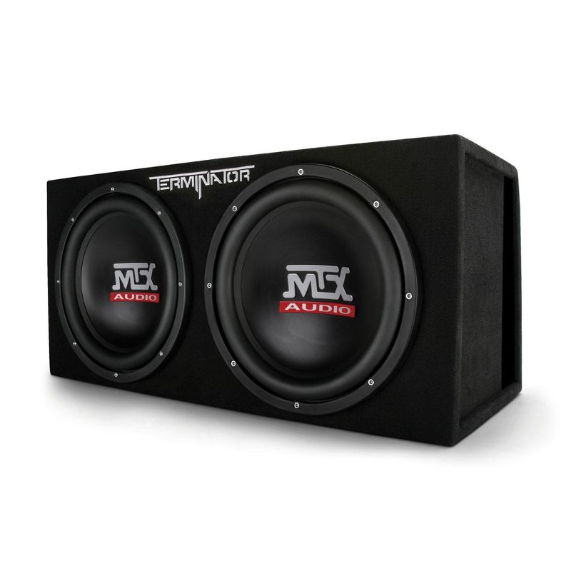 MTX TNE212DV 12-Inch Subwoofer Compatible 2000-Watt Max Car Audio Dual Loaded Subwoofer Vented Box Enclosure (4 Pack)