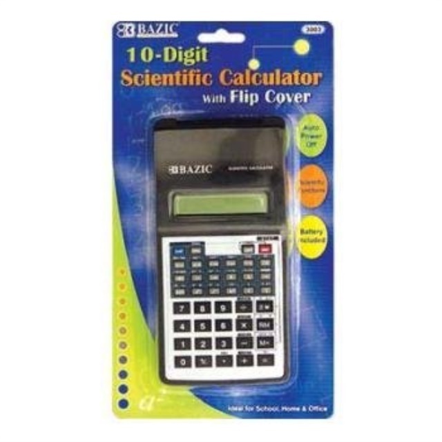 Bazic 10-Digit Scientific Calculator with Flip Cover, Black (3003)