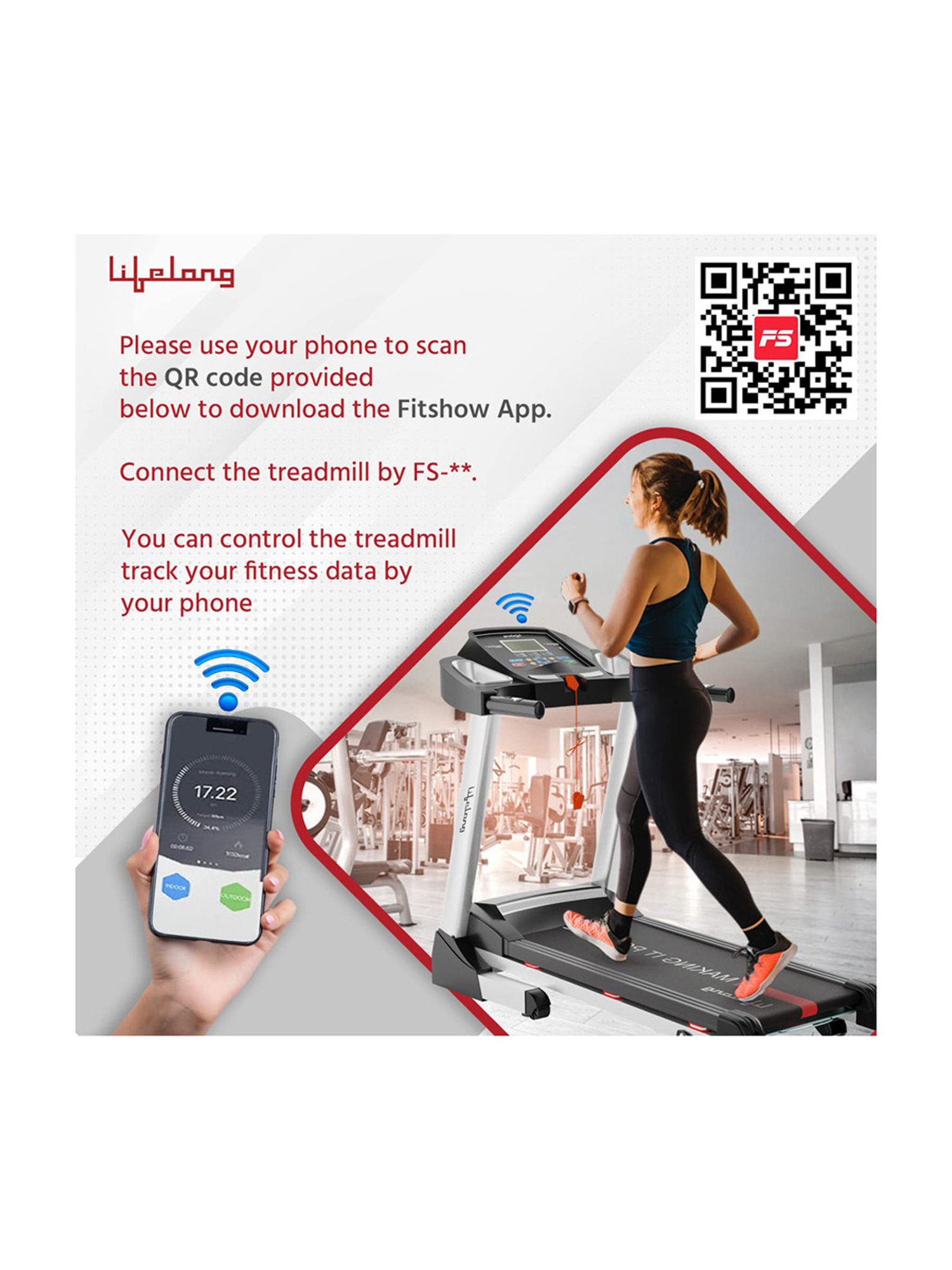 Lifelong Fit Pro 4.5 HP Peak Motorised Treadmill (Black) Size - One Size