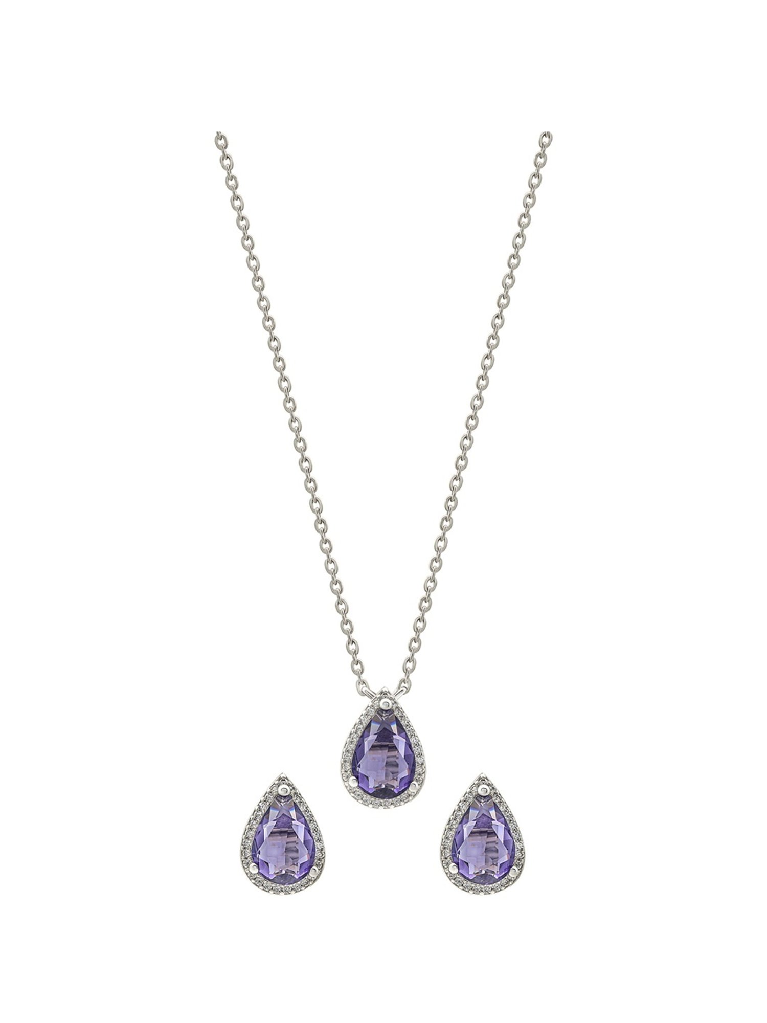 Silberry 92.5 Sterling Silver Grape Vine Necklace Set