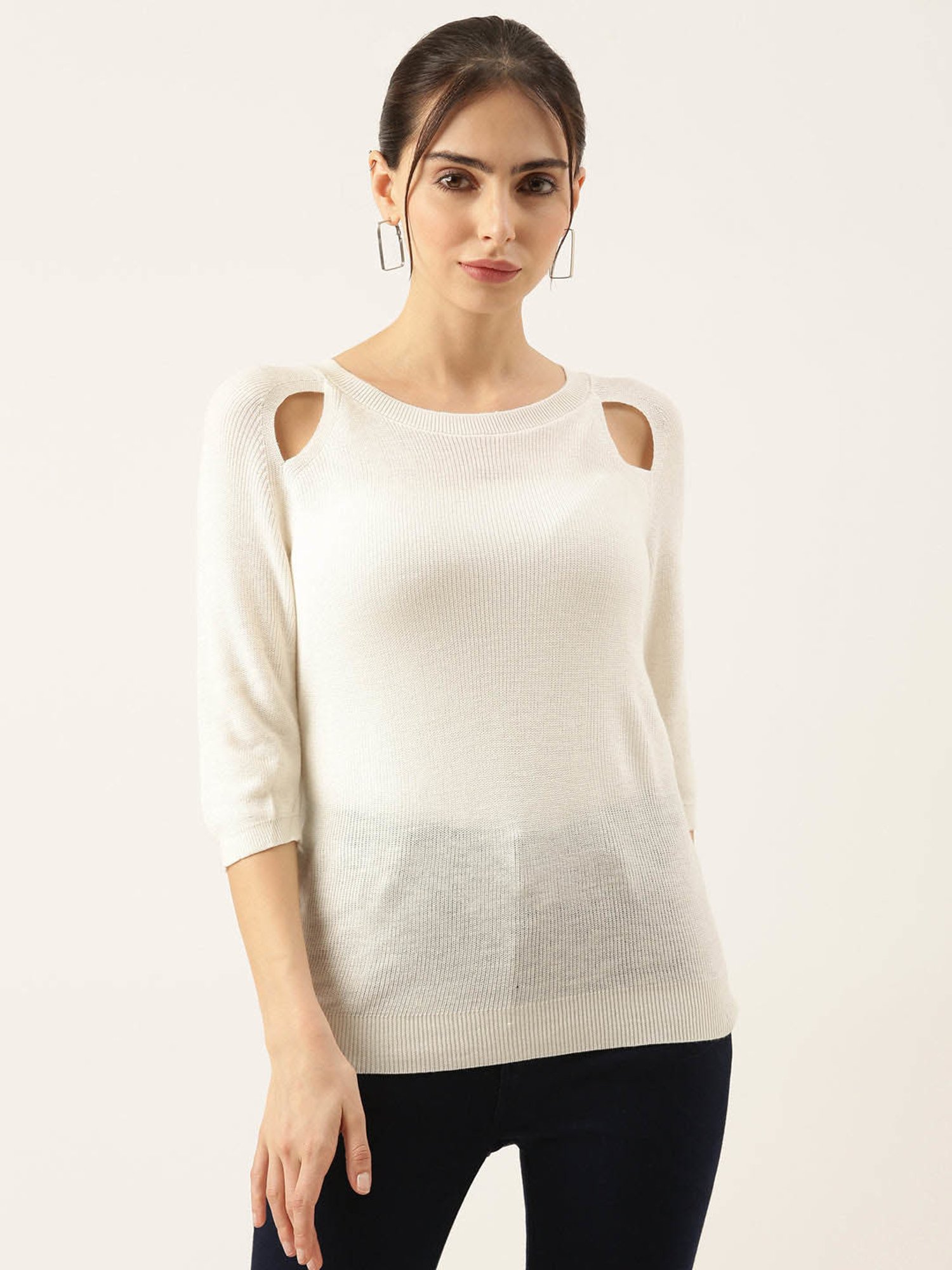 SHOWOFF Off White Regular Fit Top