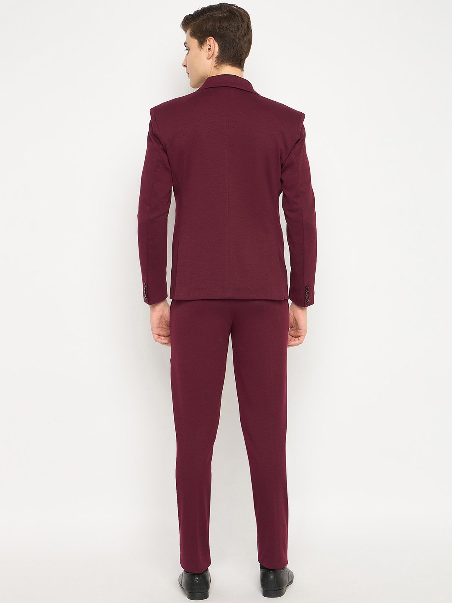 Club York Maroon Regular Fit Two Piece Suit