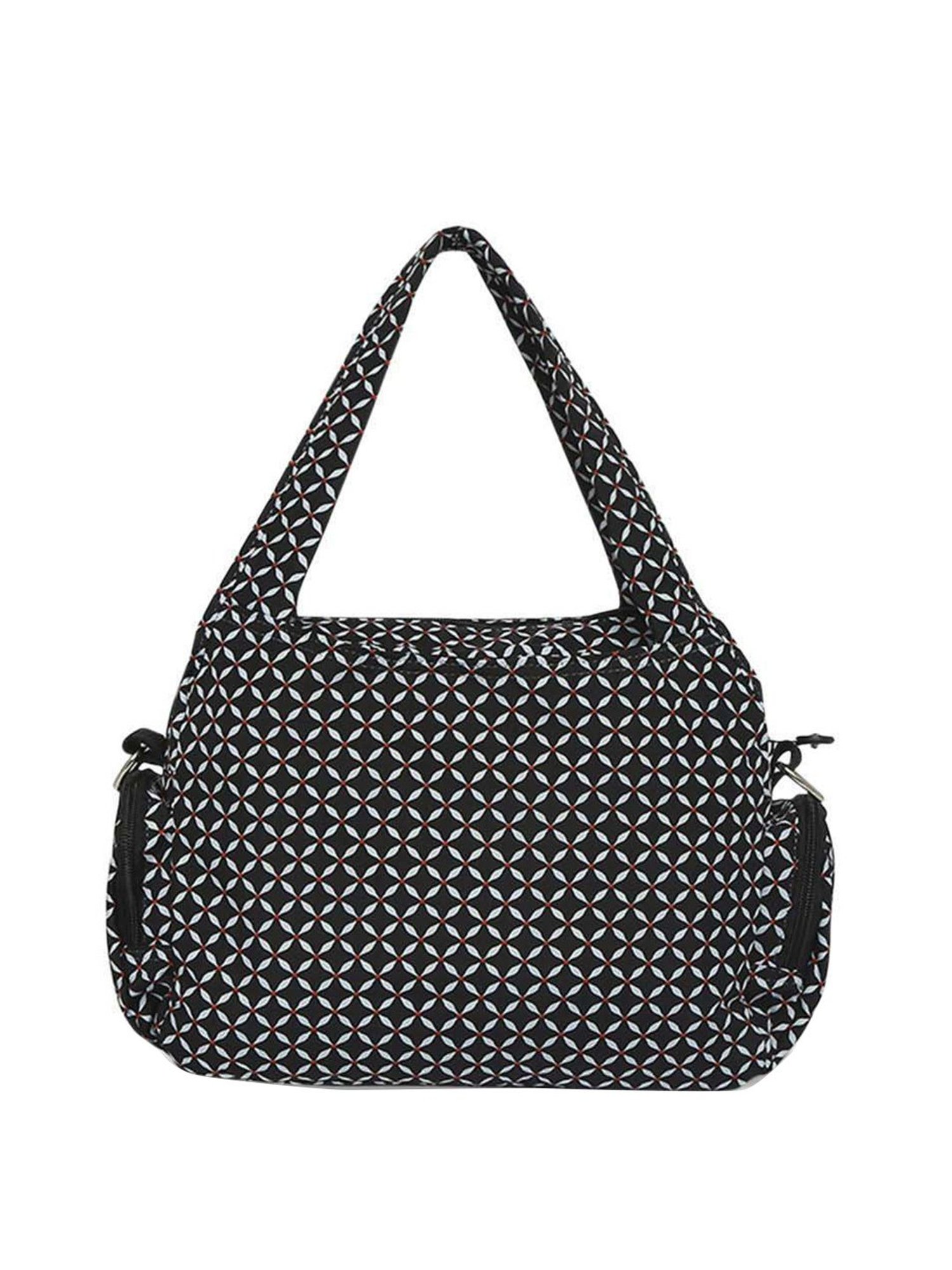 Baomi Black Printed Medium Handbag