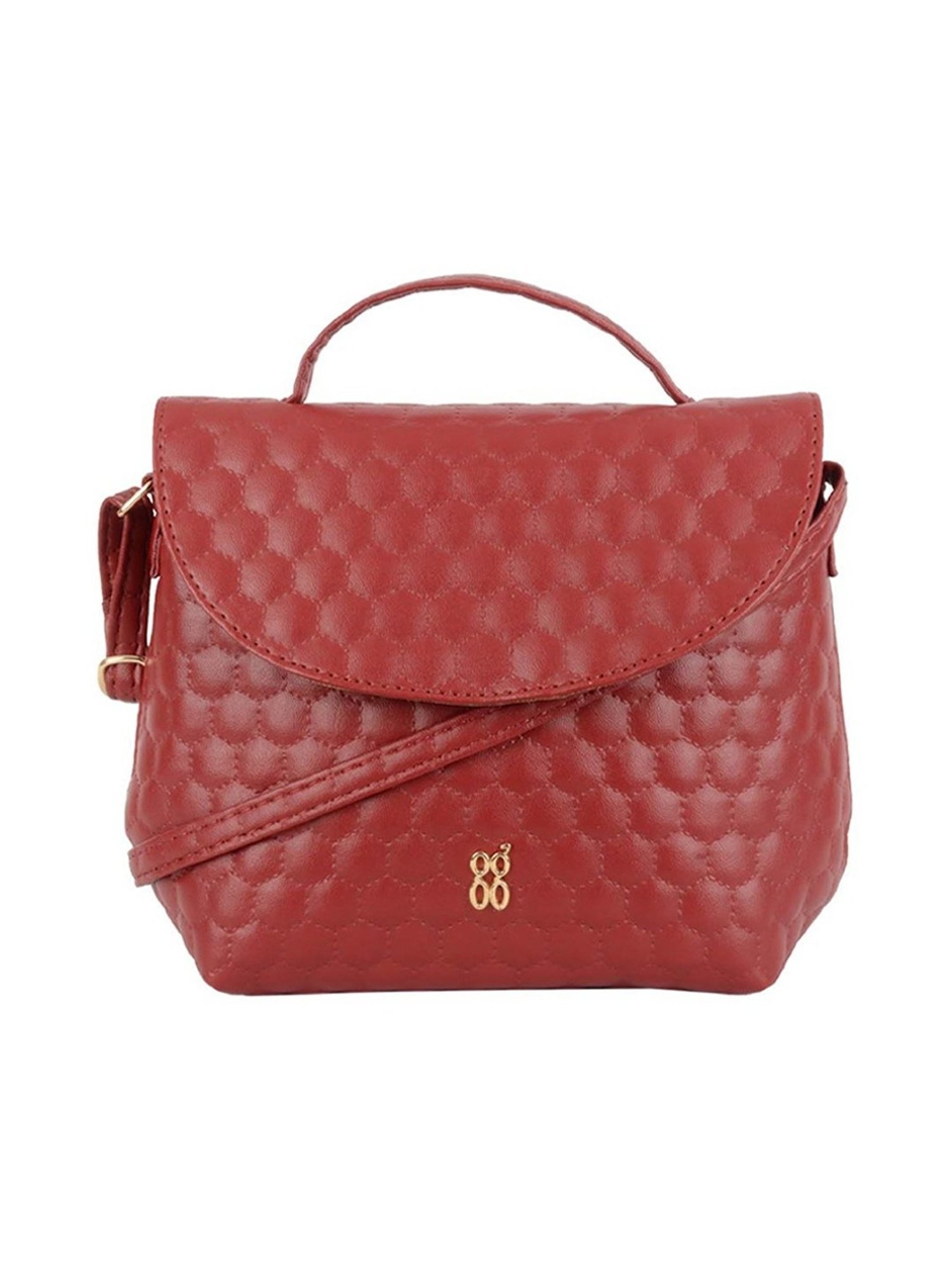 Baggit Red Quilted Small Satchel Handbag
