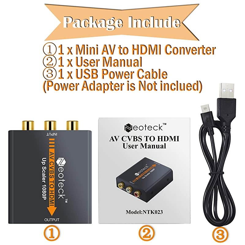 Alloy 1080P 3RCA AV CVBS Composite to HDMI Converter AV to HDMI Adapter for TV PC PS3 STB Xbox VHS VCR BlueRay DVD Players ProjectorUpgraded Version