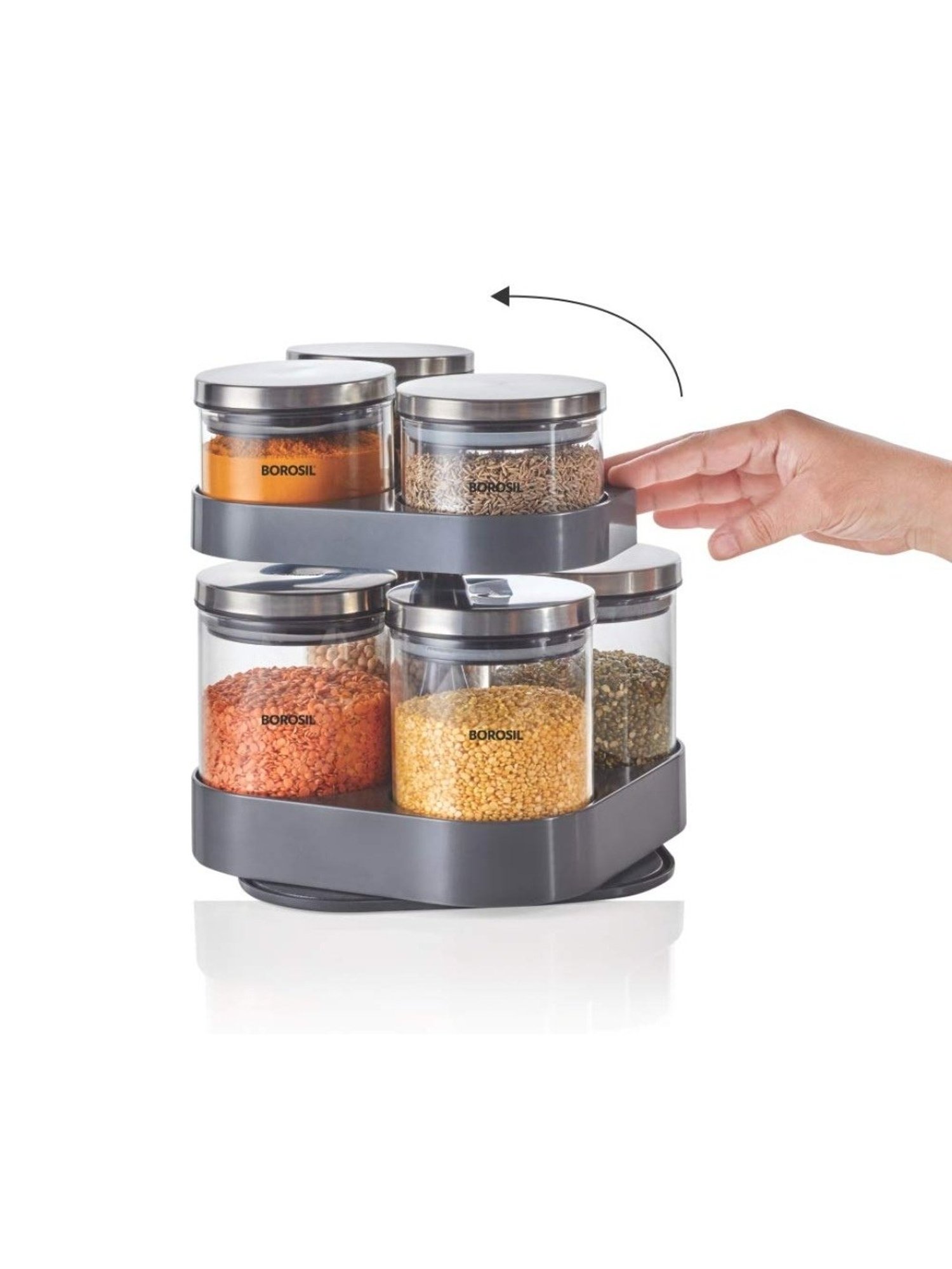 Borosil Transparent Glass Jar & Container (600ml)