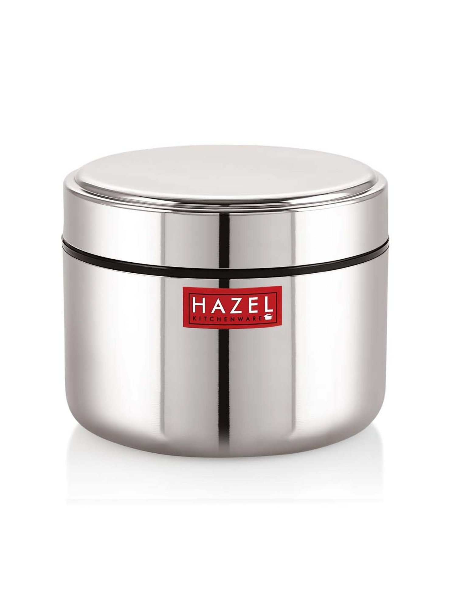 HAZEL Silver Stainless Steel Airtight Mini Storage Jar (500 ml) - Set of 1