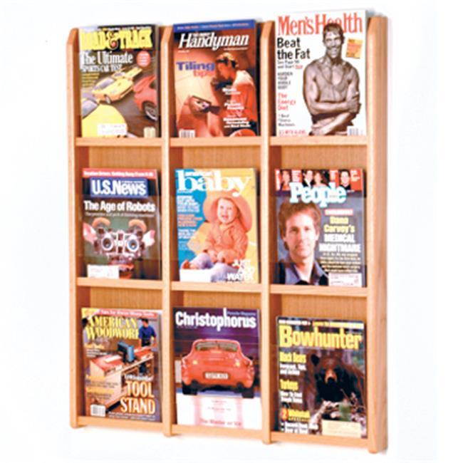 Wooden Mallet Divulge 9 Magazine Wall Display Stand /Rack - Light Oak