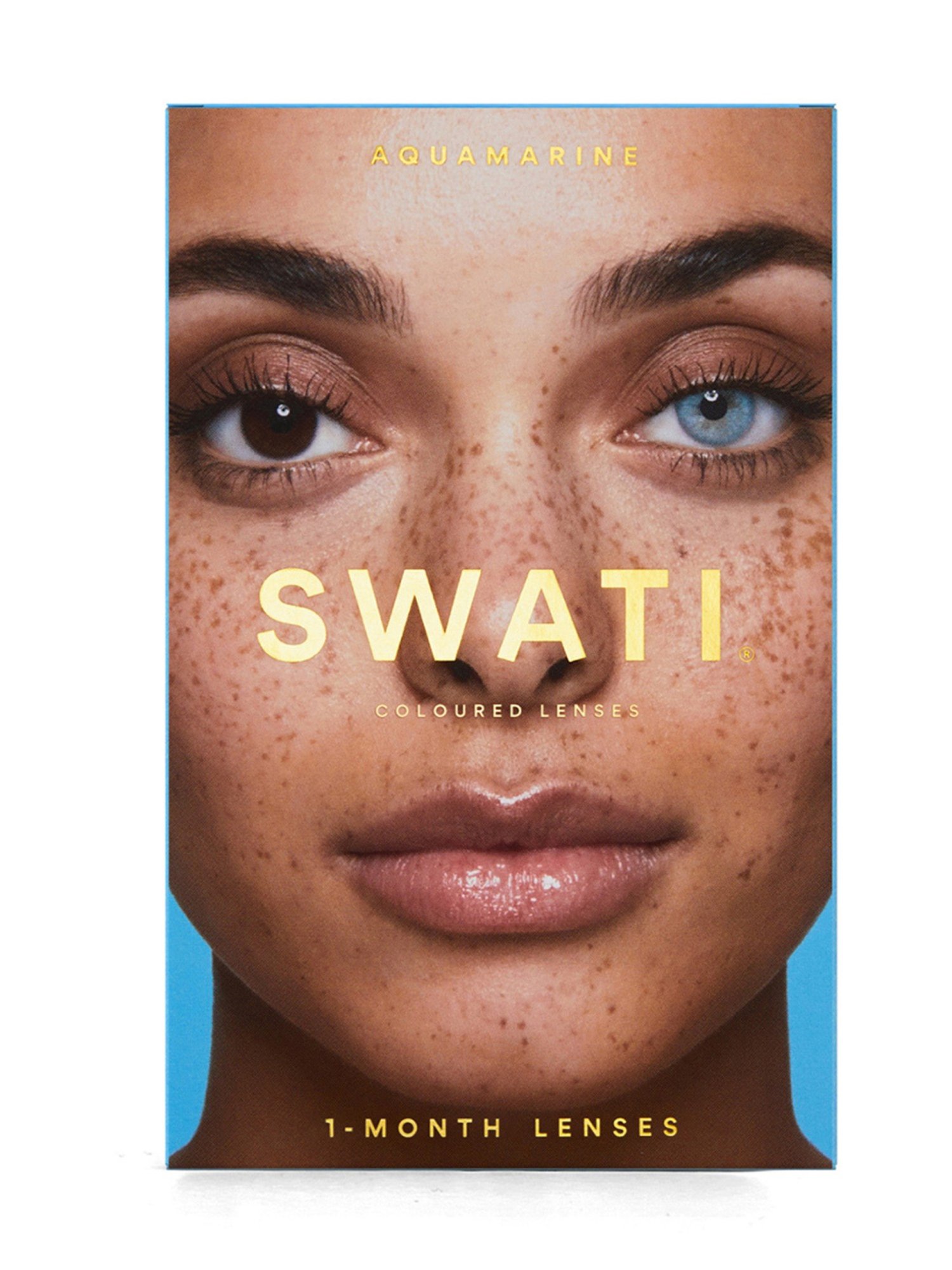 Swati Cosmetics Coloured Contact Lenses -  Aquamarine (1 Month, Power -3.00)