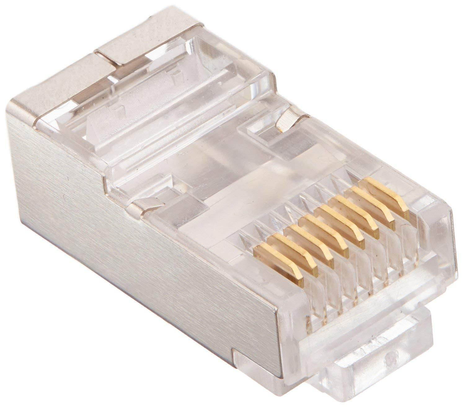 C2G/Cables to Go 27576 RJ45 Shielded Cat5 Modular Plug for Round Solid Cable - 10 Pack