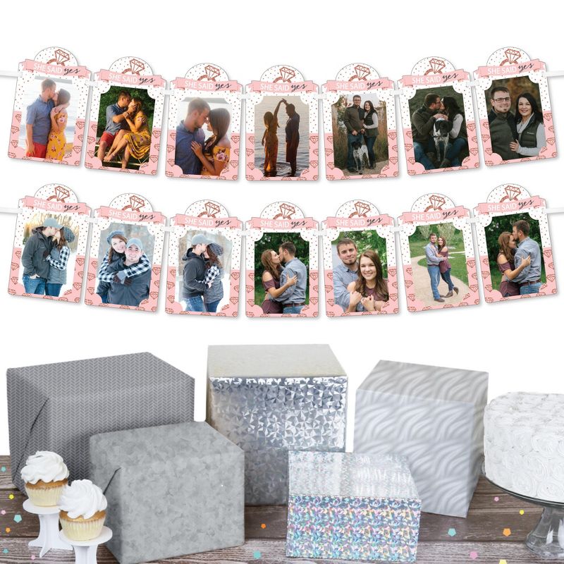 Big Dot of Happiness Bride Squad - DIY Rose Gold Bridal Shower or Bachelorette Party Decor - Picture Display - Photo Banner