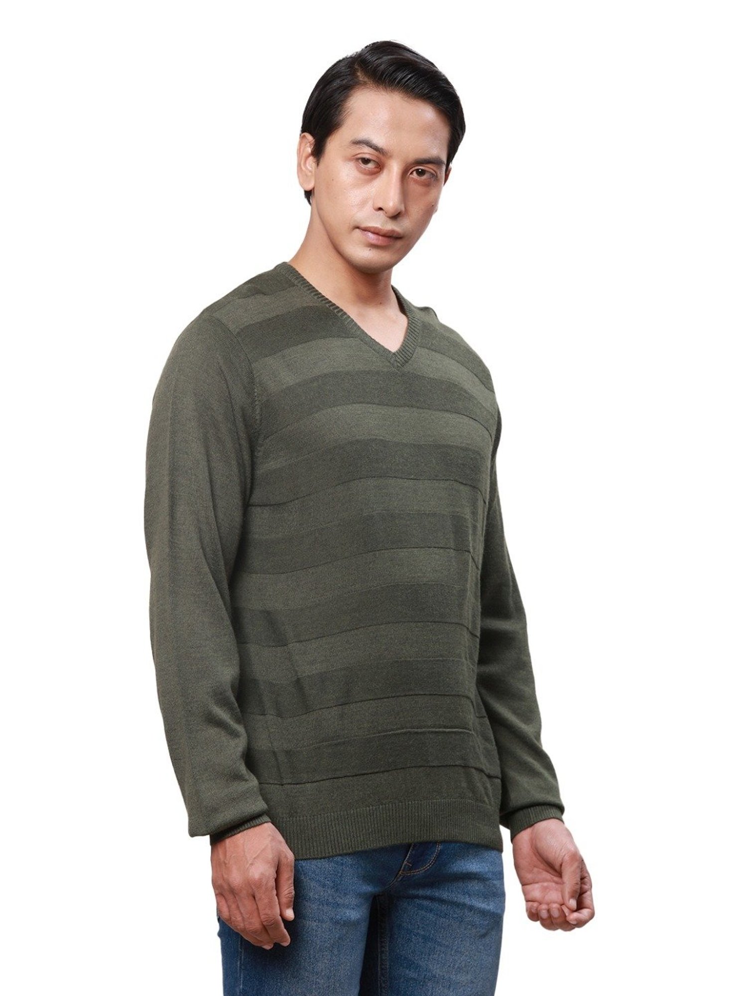 Park Avenue Green Regular Fit Sweater