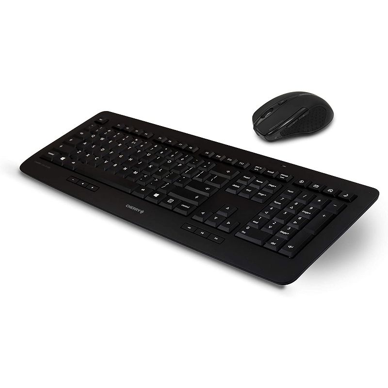 CHERRY DW 5100 USB Wireless RF English Keyboard & Mouse, 1750 dpi, 5 Button, Scroll Wheel, Right-handed Only, Black (JD-0520EU-2)