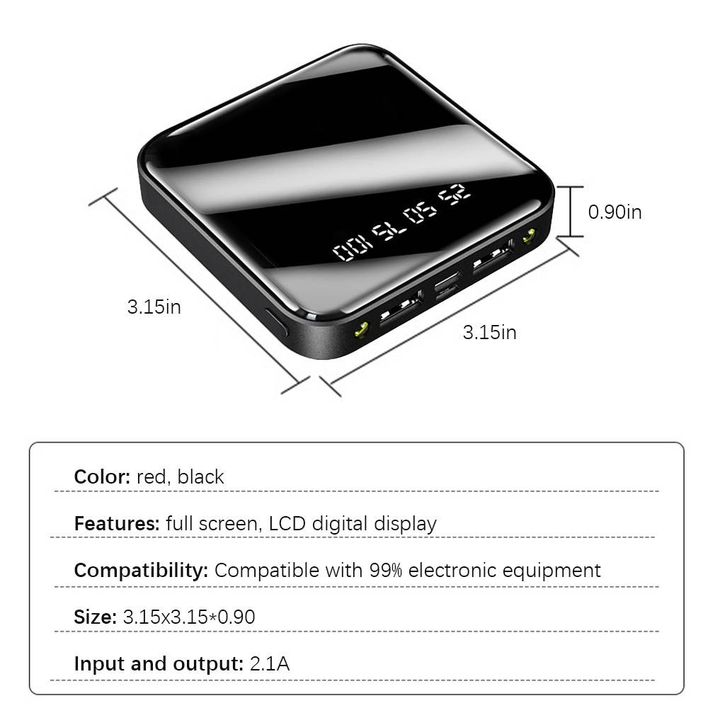 Mini Portable Power Bank 10000mAh External Battery Ultra-Compact High-Speed Charging Technology Portable Charger for iPhone, Samsung Galaxy and More