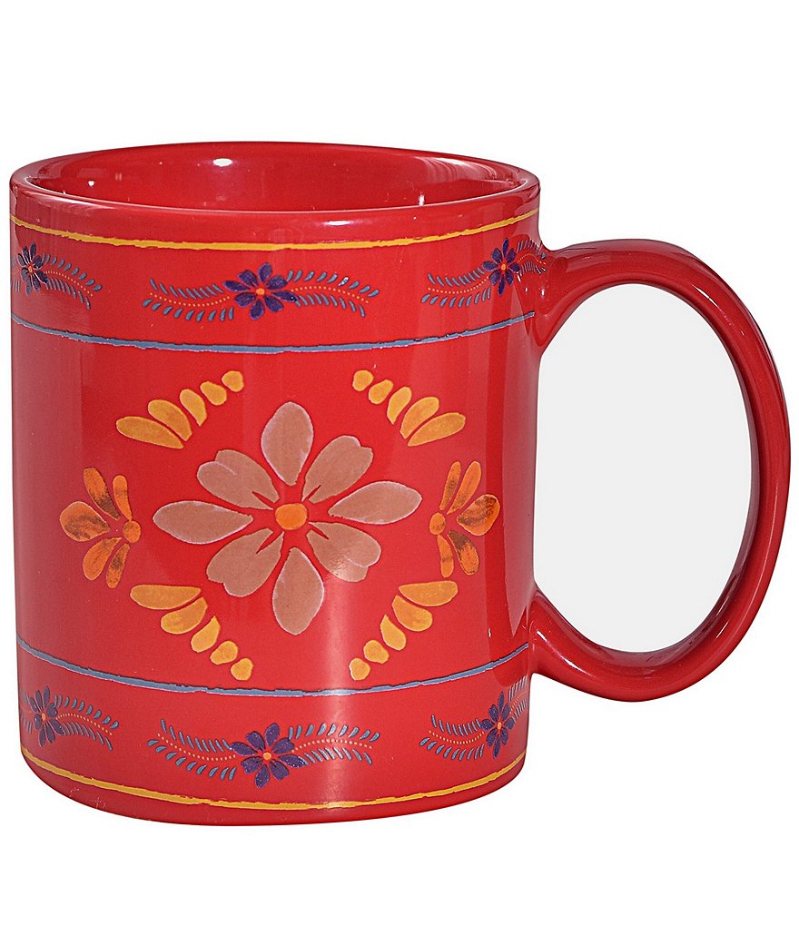 HiEnd Accents Bonita Collection Red Mug, Set of 4