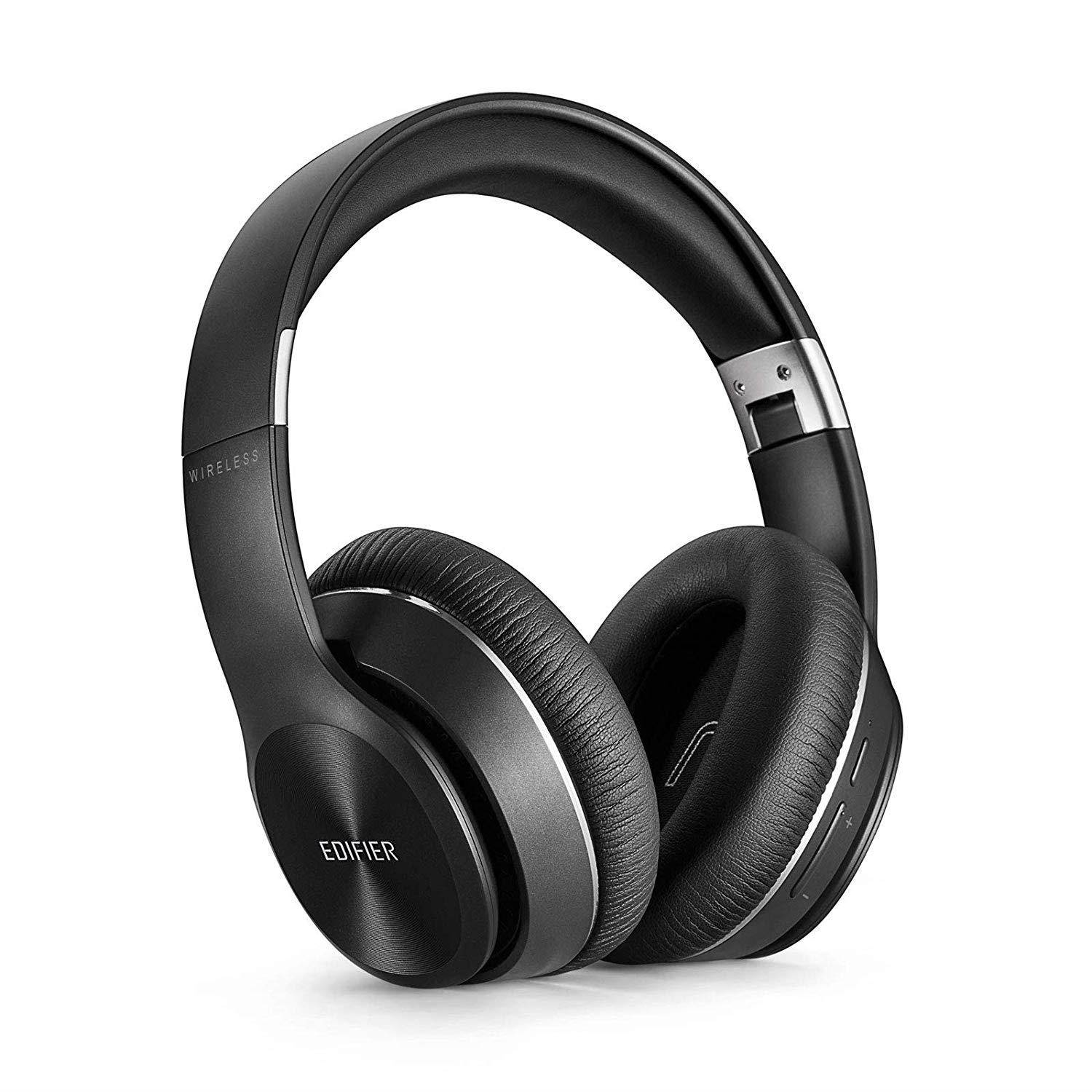 Edifier W820BT Bluetooth Headphones - Foldable Wireless Headphone with 80-Hour Long Battery Life - Black
