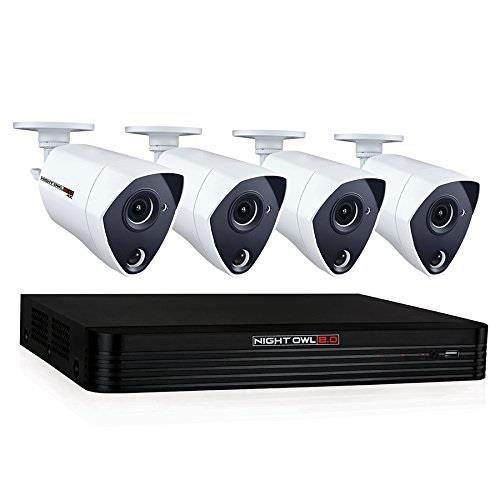 night owl cl84p24k channel 4k ultra hd wired smart security dvr with 2 tb hard drive and 4x 4k ultra hd wired infrared cameras
