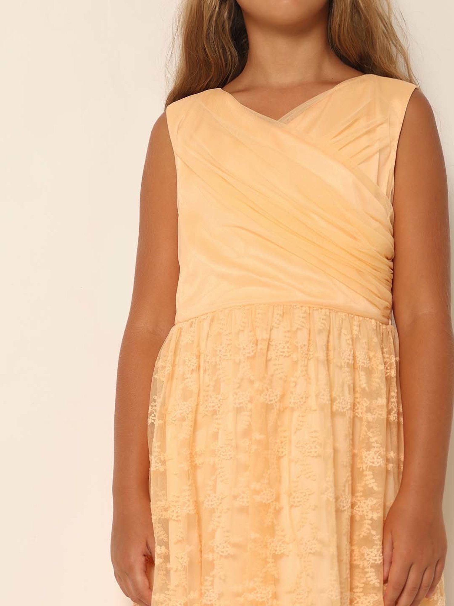 VERO MODA GIRL Cream Embroidered Dress