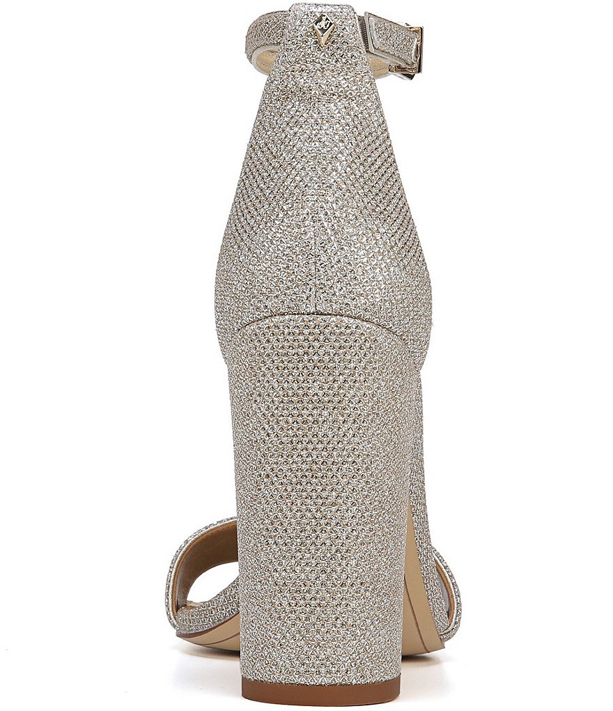 Sam Edelman Yaro Glam Mesh Ankle Strap Block Heel Dress Sandals