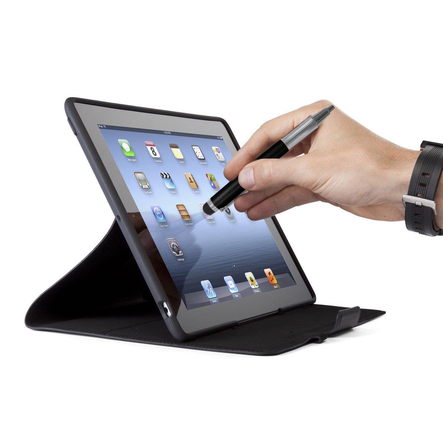 Hype Retractable Travel Stylus and Ballpoint Pen (VE-1304-BLK)