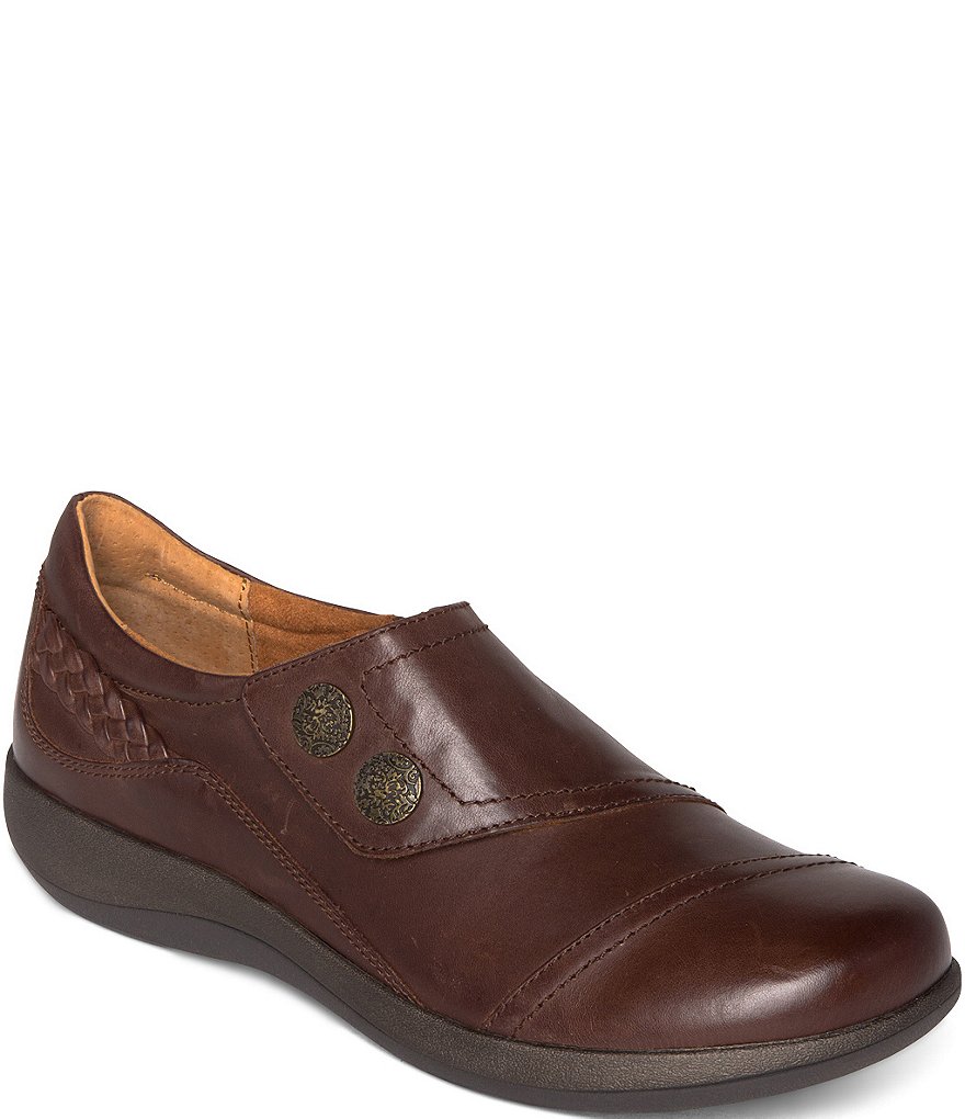 Aetrex Karina Monk Strap Leather Loafers