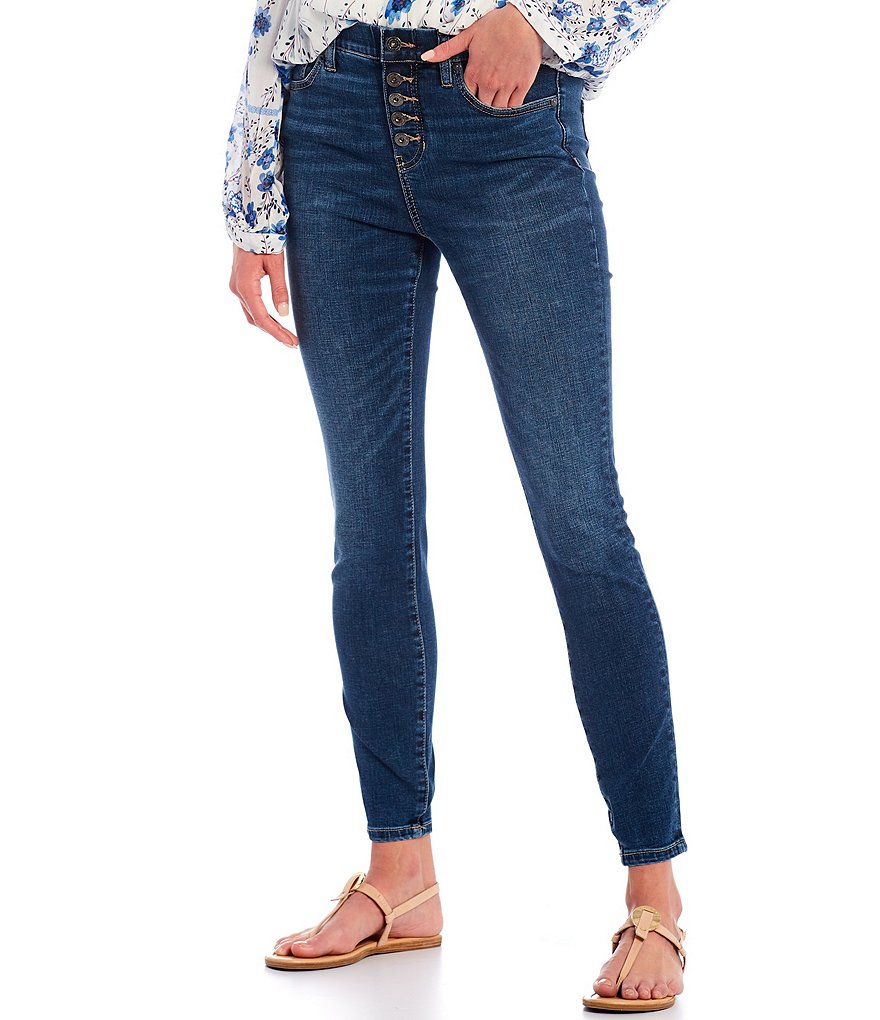 Jag Jeans Valentina High Rise Faux Button Fly Pull-On Skinny Jeans