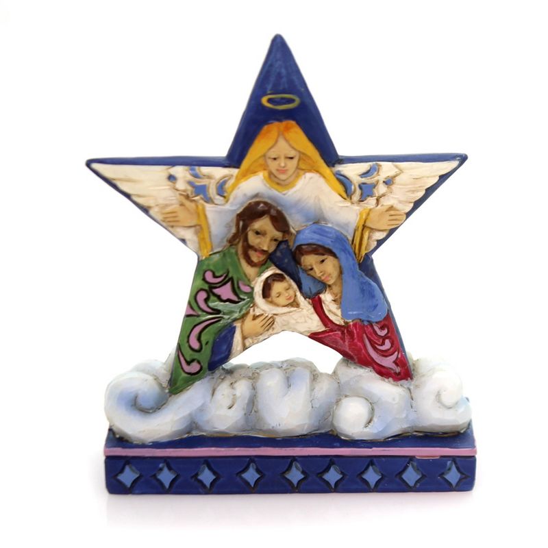 Jim Shore 3.25" Star With Holy Family Scene Mini Figurine Christmas  -  Decorative Figurines