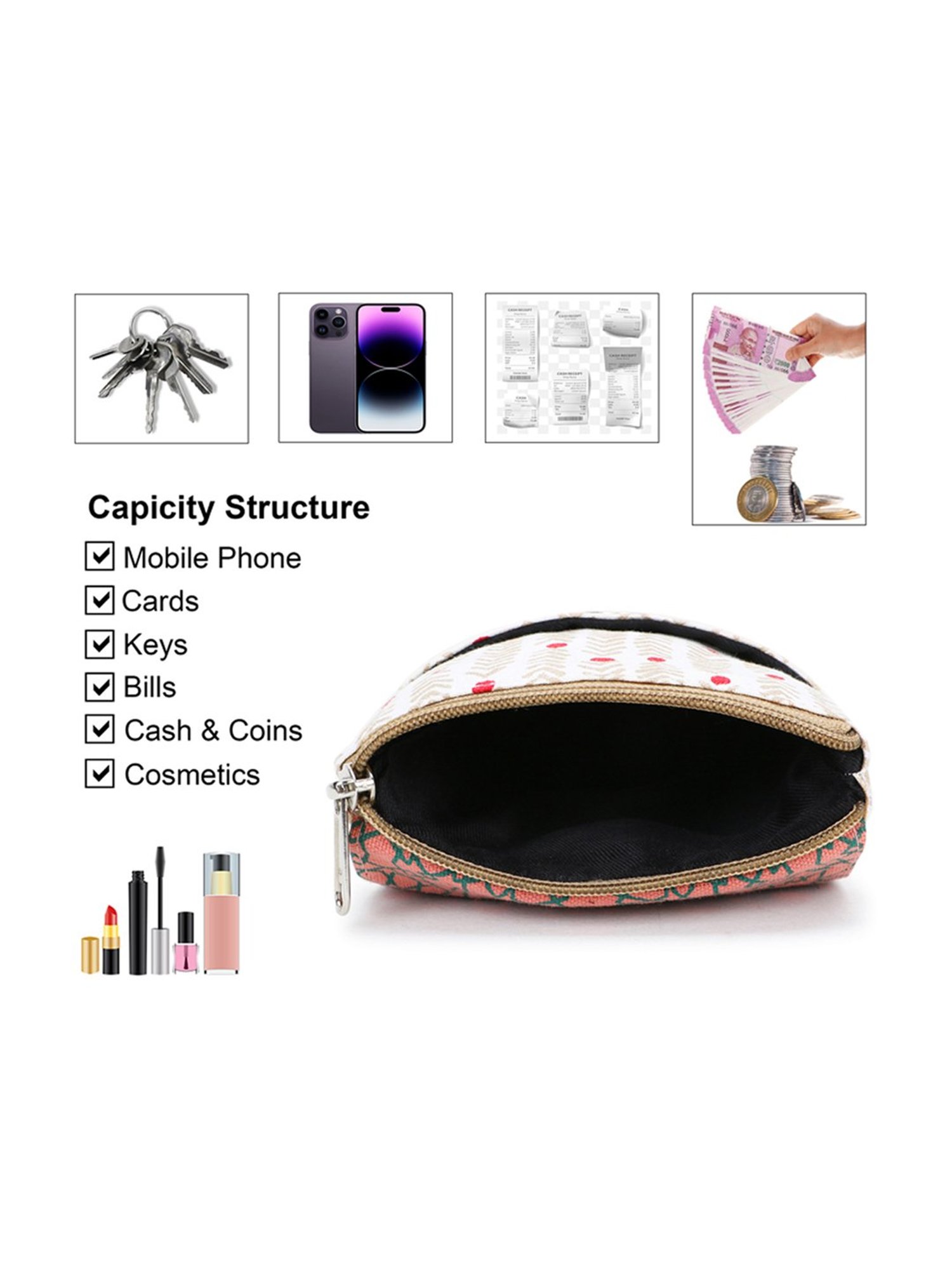 Spice Art Beige Printed Mini Cross Body Bag