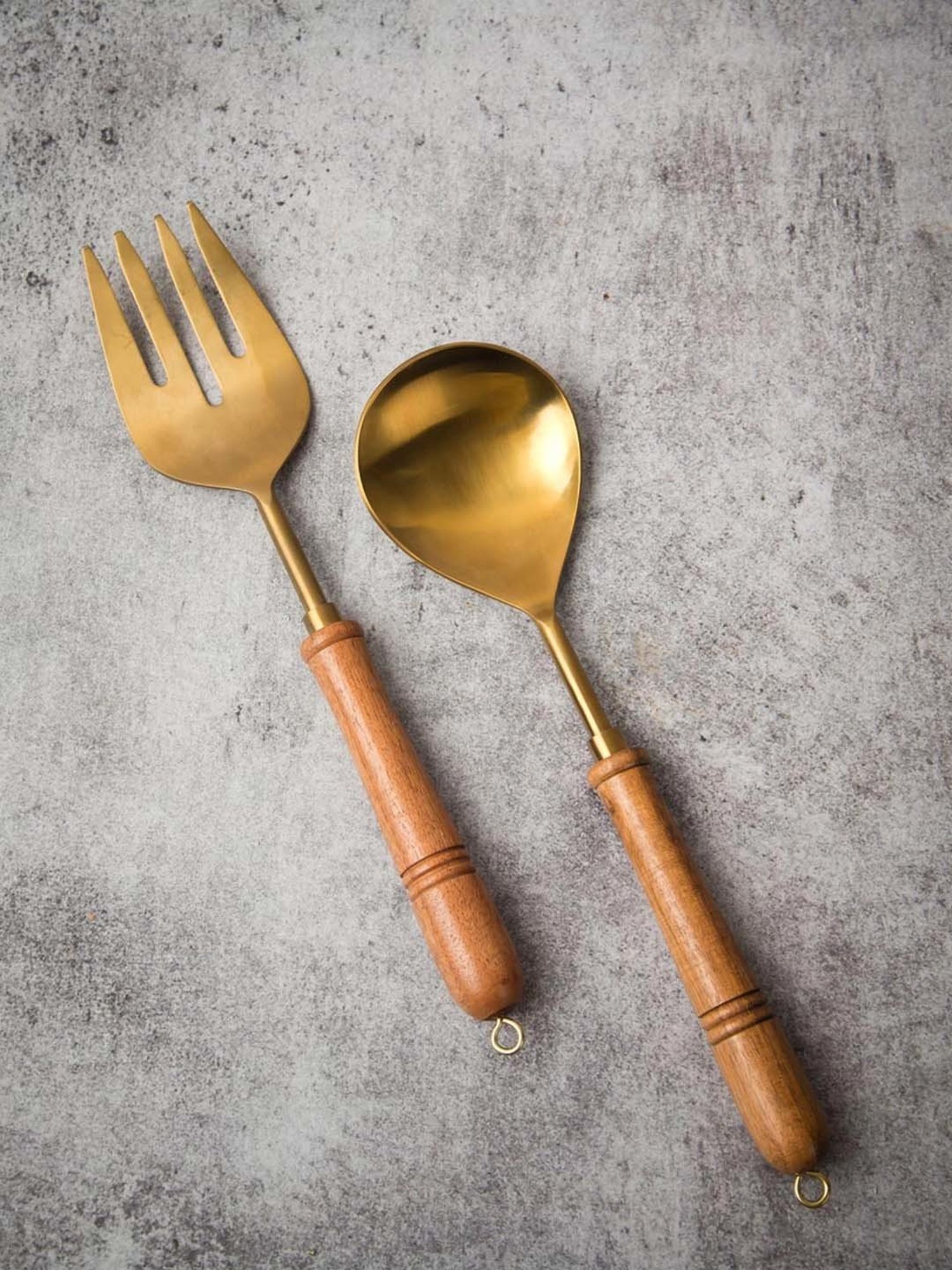 Fabindia Amantra Gold Metal 1 Fork & 1 Spoon